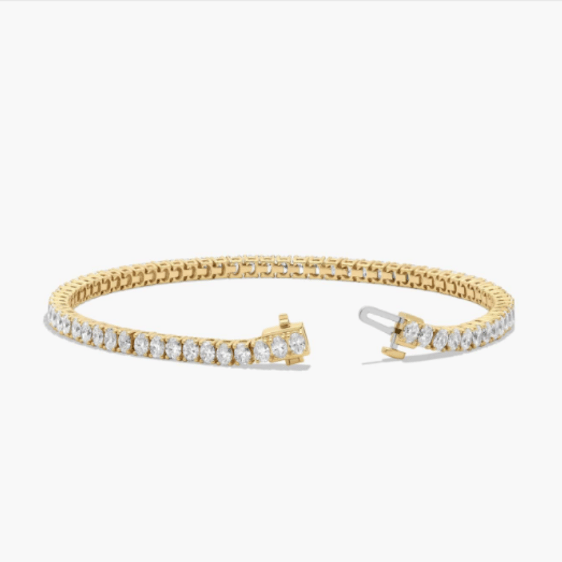 14K Gold 7 Inch Four Prong Lab-Grown Tennis Bracelet (5.00 CTW - F-G / VS2-VS1)