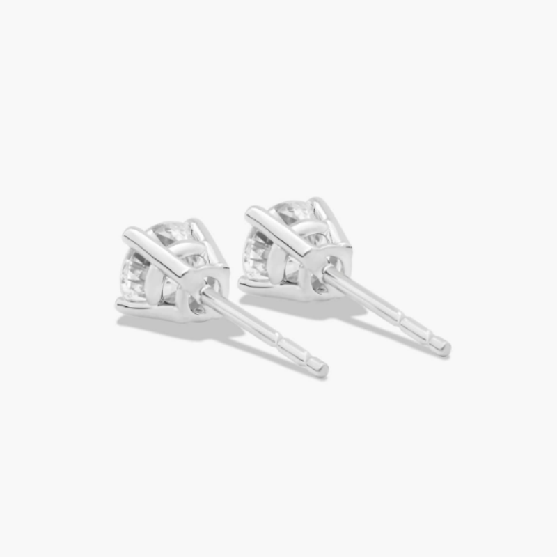 14K Gold Four Prong Round Brilliant Lab-Grown Diamond Stud Earrings (3.00 CTW - F-G / VS