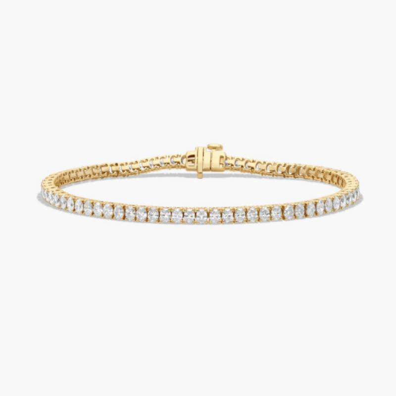 14K Gold 7 Inch Four Prong Lab-Grown Tennis Bracelet (4.00 CTW - F-G / VS2-VS1)