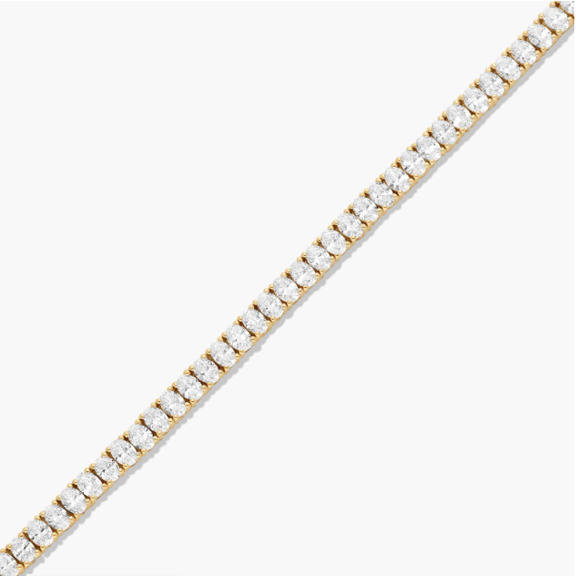 14K Gold 7 Inch Four Prong Lab-Grown Tennis Bracelet (4.00 CTW - F-G / VS2-VS1)