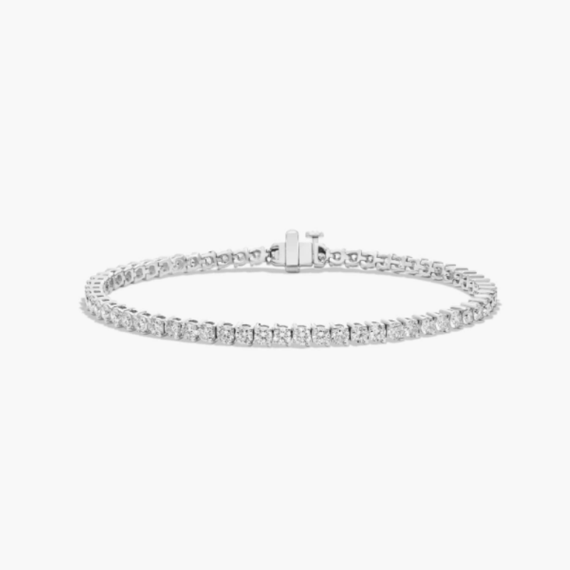 14K Gold 7 Inch Four Prong Lab-Grown Tennis Bracelet (4.00 CTW - F-G / VS2-VS1)
