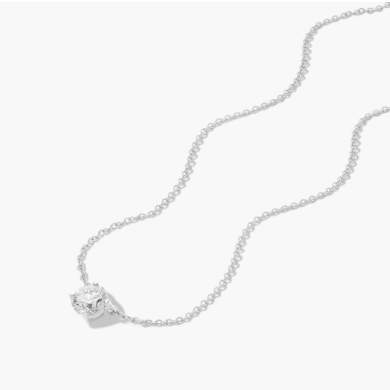 14K Gold Four Prong Basket Solitaire Lab-Grown Diamond Pendant (1.50 CTW - F-G / VS2-VS1)