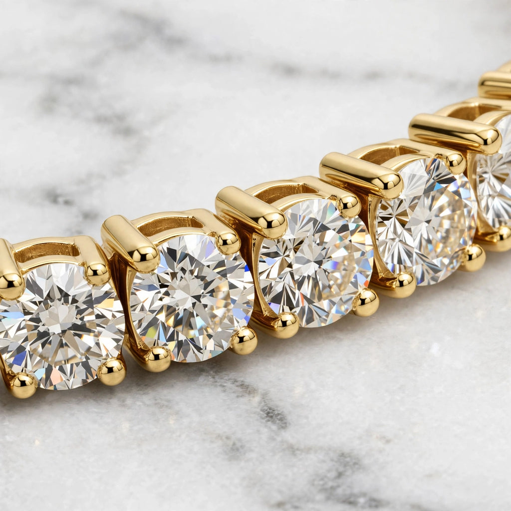 4ct tennis bracelet yellow detail