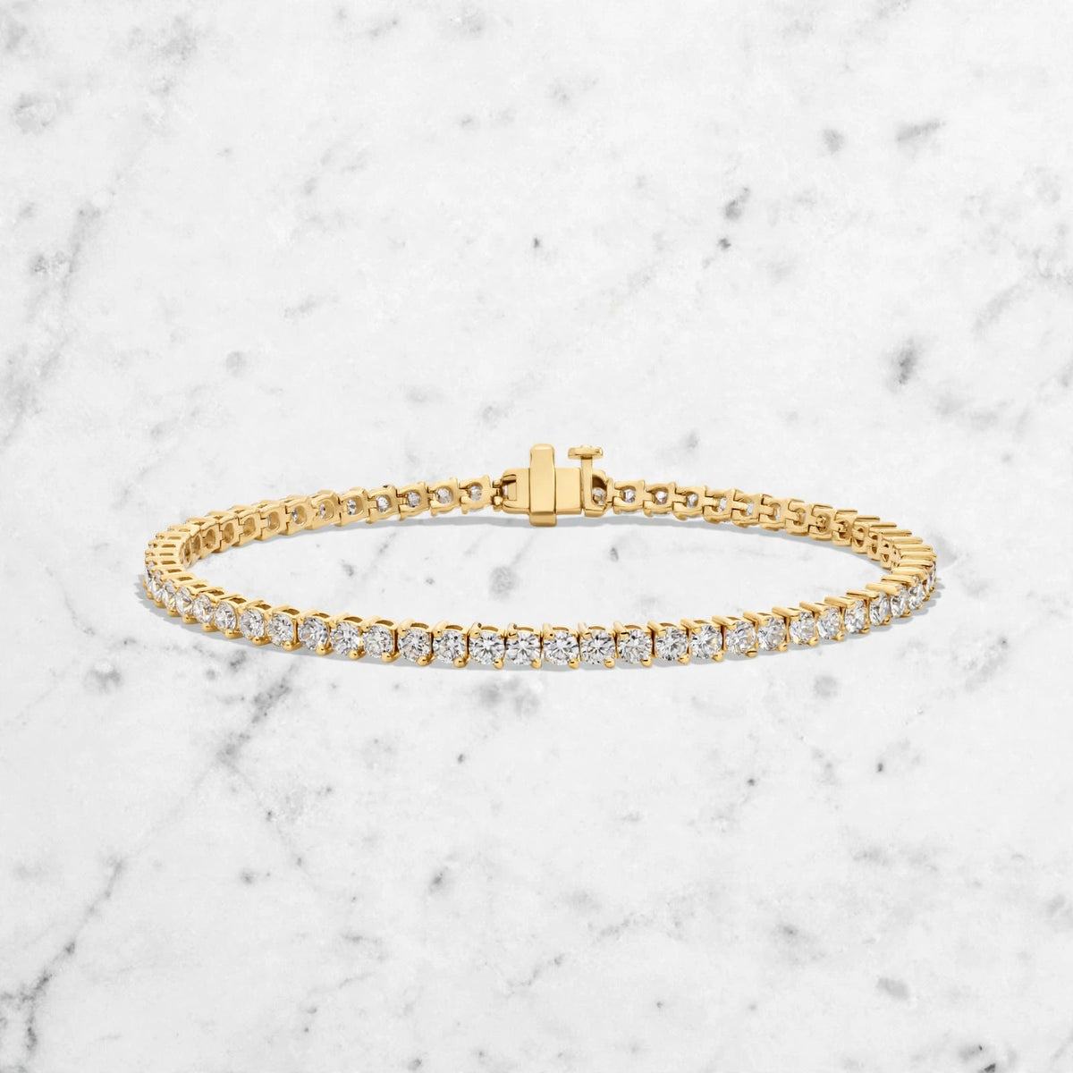 4ct tennis bracelet yellow front