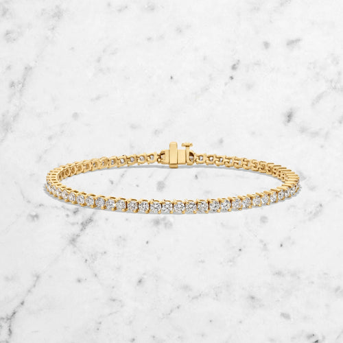 4ct tennis bracelet yellow front
