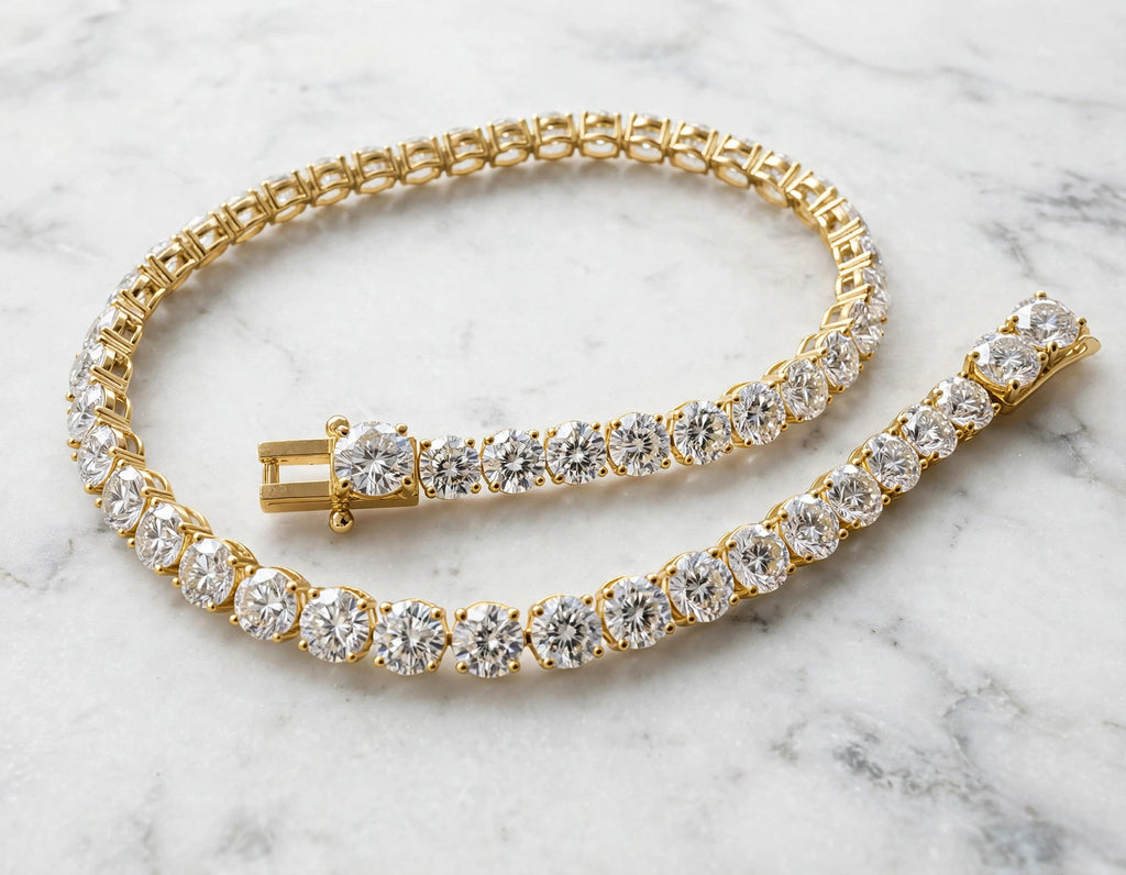 6ct tennis bracelet open clasp yellow gold