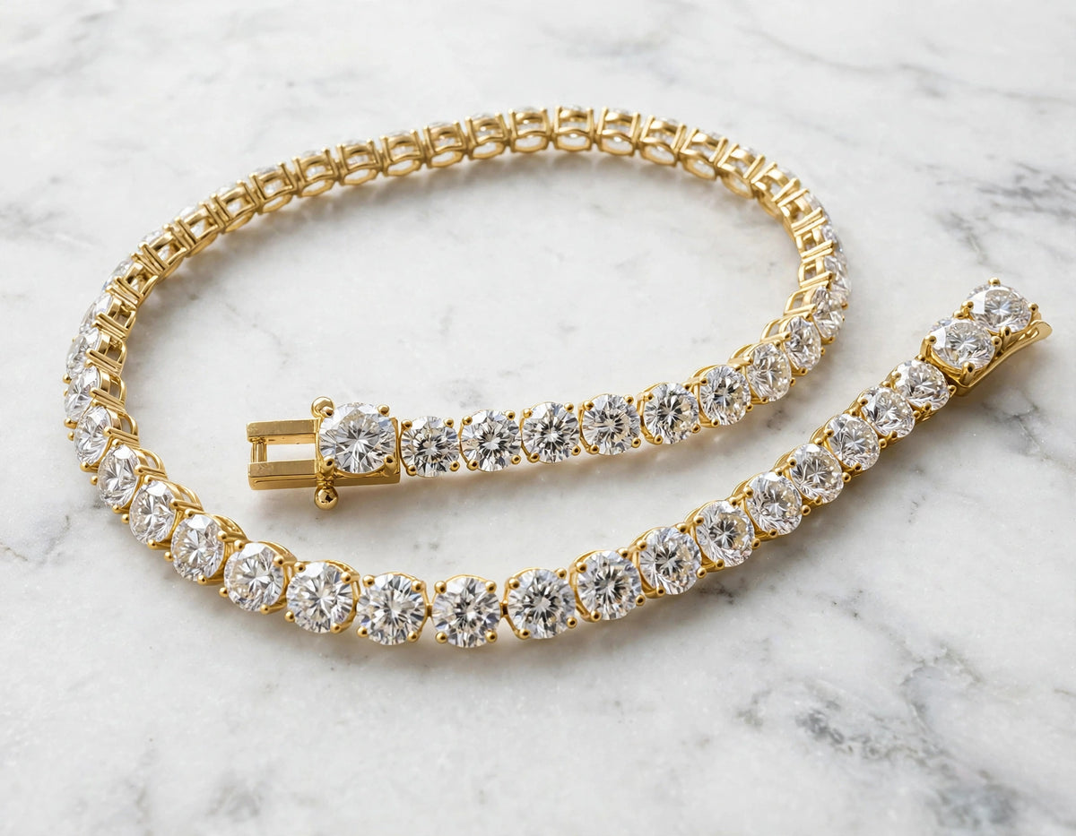 6ct tennis bracelet open clasp yellow gold