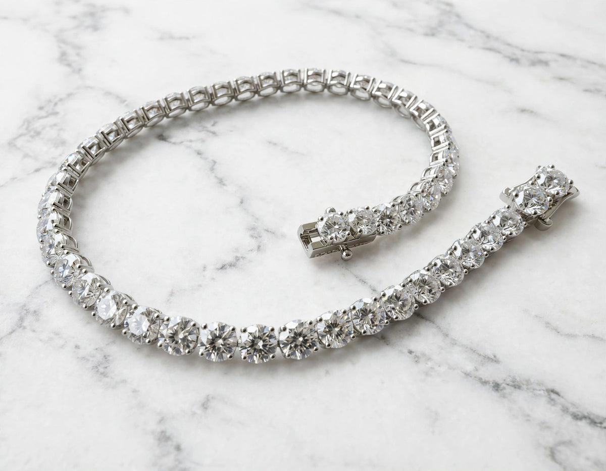 8ct tennis bracelet open clasp white gold