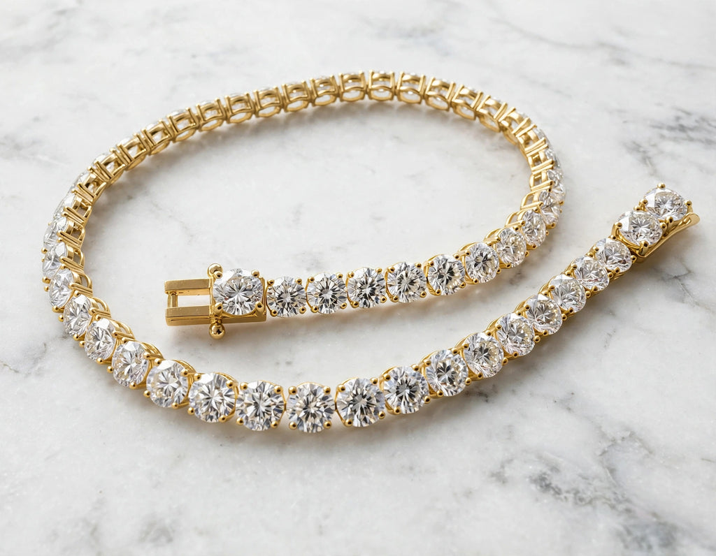 8ct tennis bracelet open clasp yellow gold