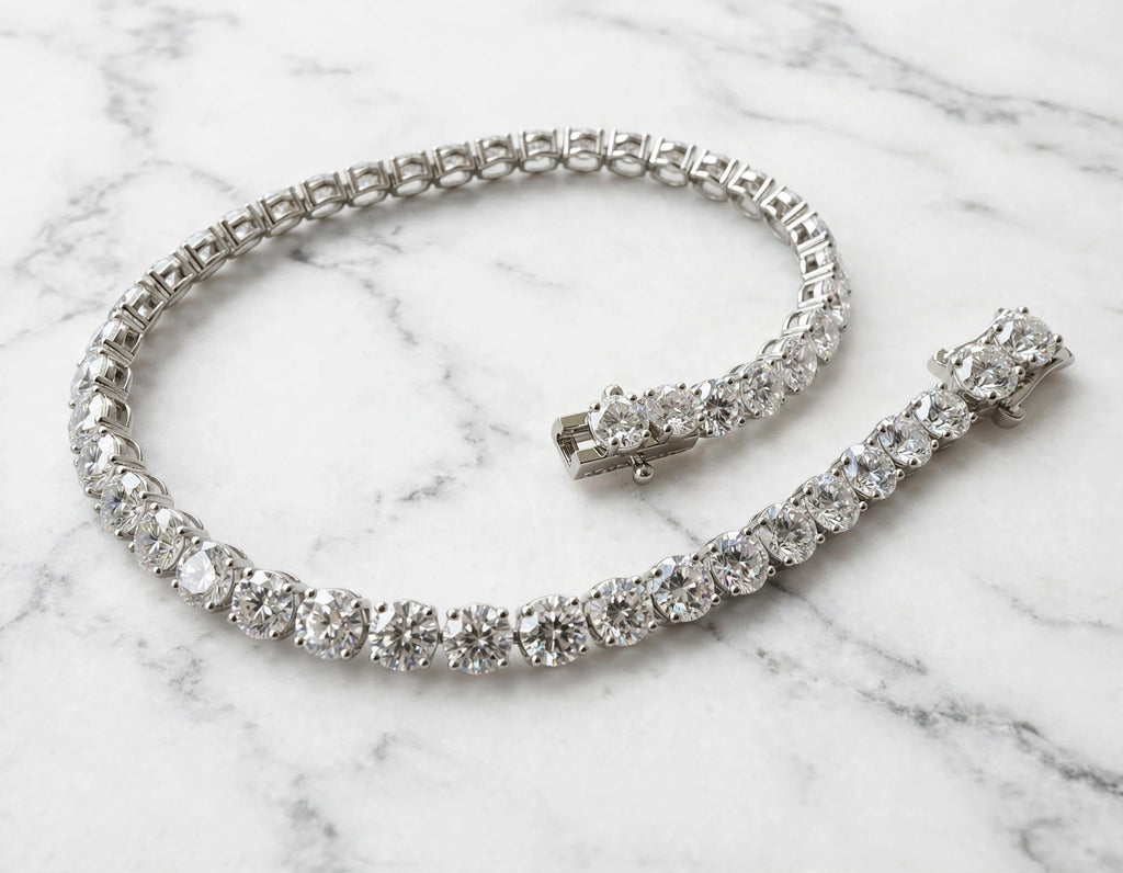 4ct tennis bracelet open clasp white gold