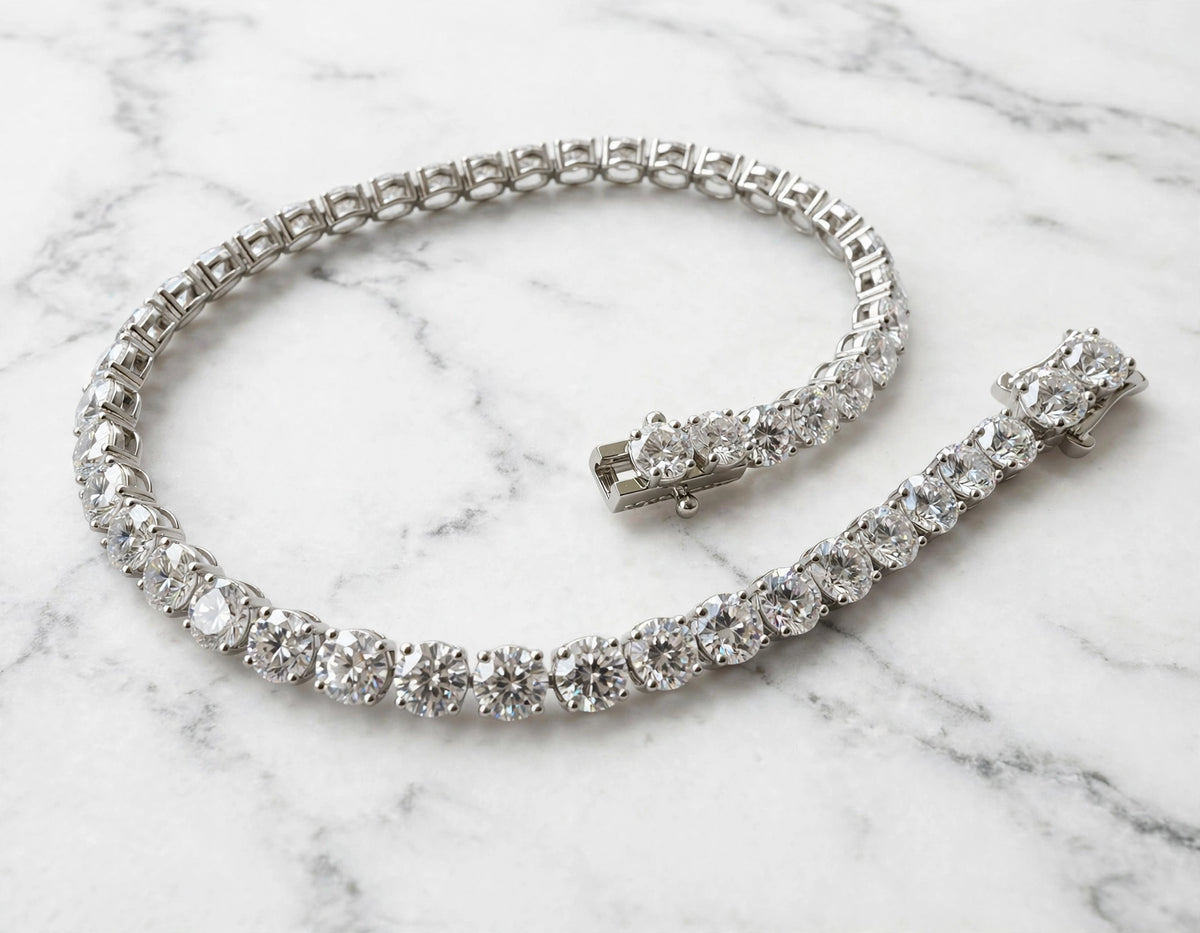 4ct tennis bracelet open clasp white gold