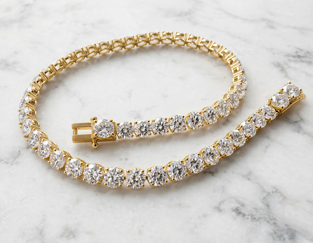 4ct tennis bracelet open clasp yellow gold